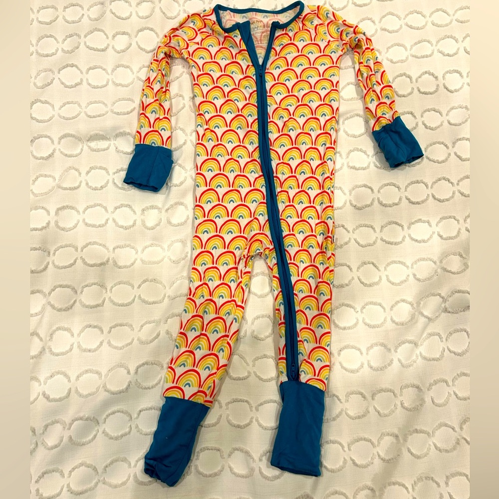 Little Sleepies Zippy two-way zip pajamas rainbow print